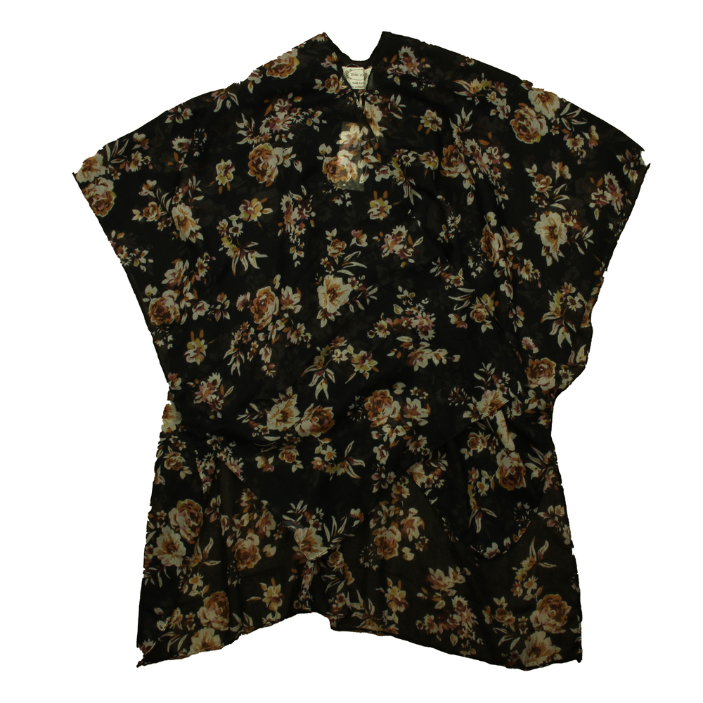 Mia Joy Girls Black Floral Blouse size: 6-8 Years